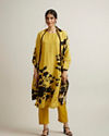 Beige Floral Patterned Straight Suit